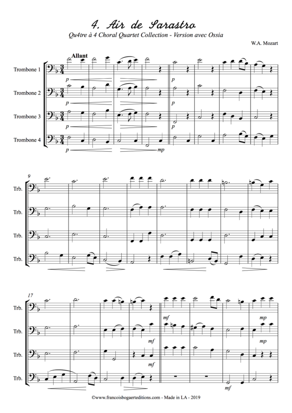 Air de Sarastro - Qu4tre à 4 Choral Quartet
